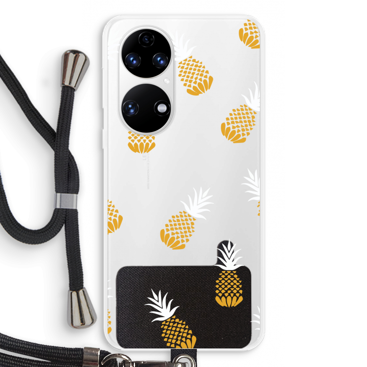 Ananasjes: Huawei P50 Transparant Hoesje met koord