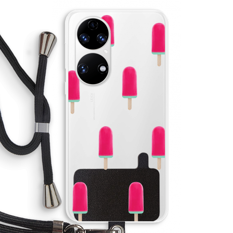 Waterijsje: Huawei P50 Transparant Hoesje met koord