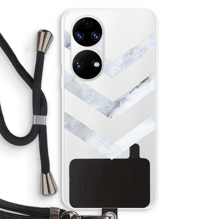 Marmeren pijlen: Huawei P50 Transparant Hoesje met koord