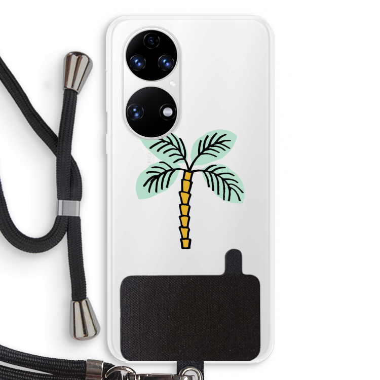 Palmboom: Huawei P50 Transparant Hoesje met koord