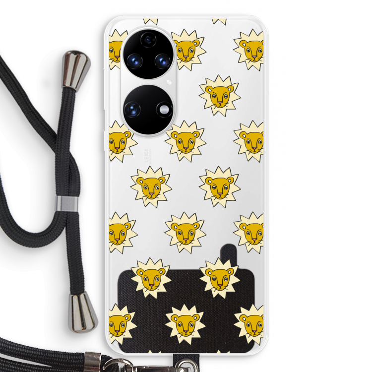 Leeuwenkoppen: Huawei P50 Transparant Hoesje met koord
