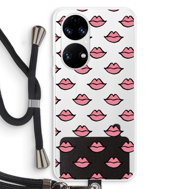 Lipjes: Huawei P50 Transparant Hoesje met koord