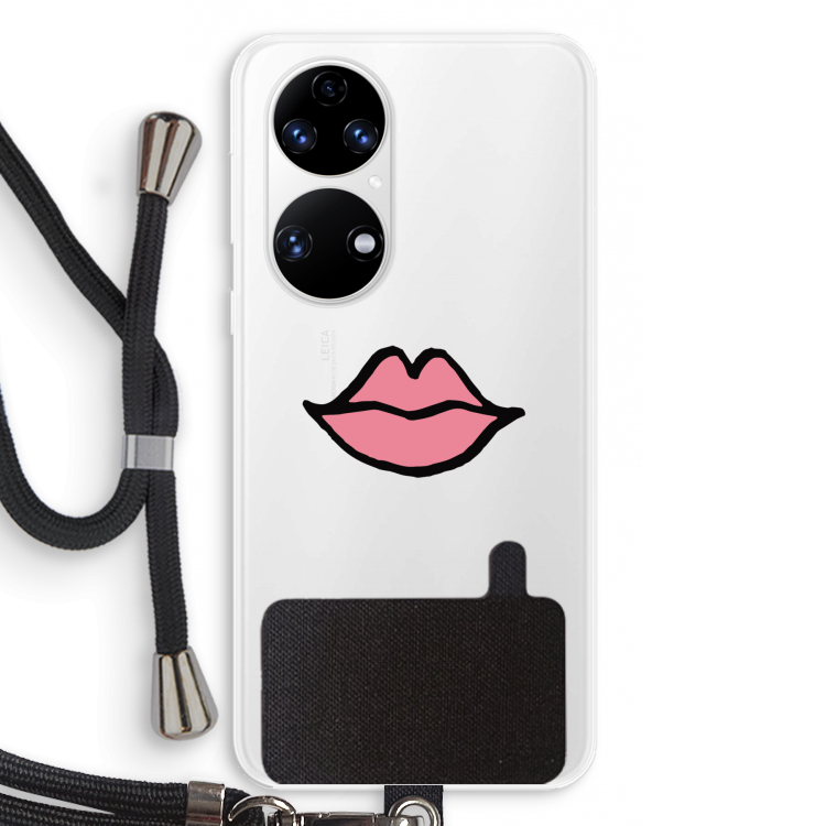 Kusje: Huawei P50 Transparant Hoesje met koord