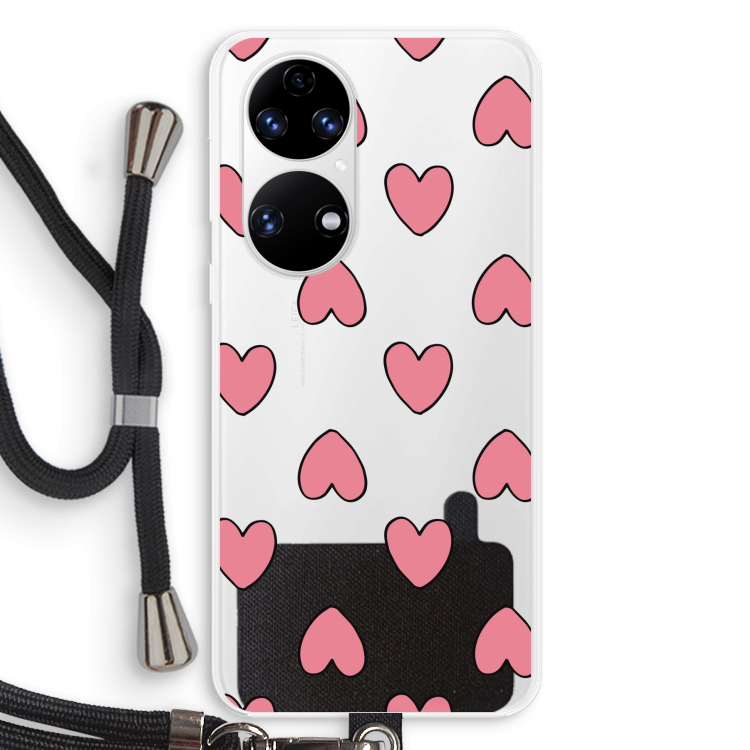 Ondersteboven verliefd: Huawei P50 Transparant Hoesje met koord