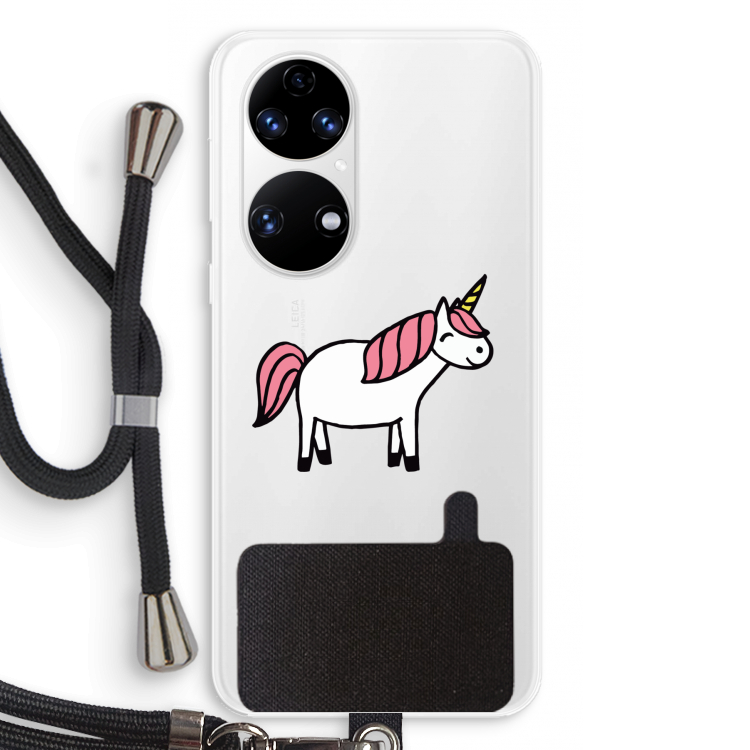 Eenhoorn: Huawei P50 Transparant Hoesje met koord