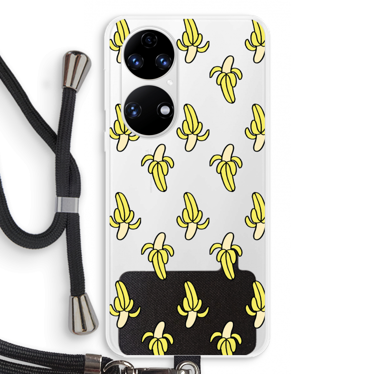 Bananas: Huawei P50 Transparant Hoesje met koord