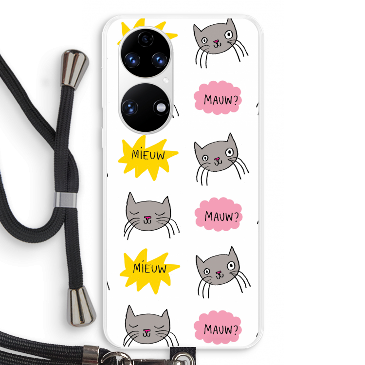 Meow: Huawei P50 Transparant Hoesje met koord
