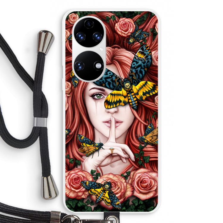 Lady Moth: Huawei P50 Transparant Hoesje met koord