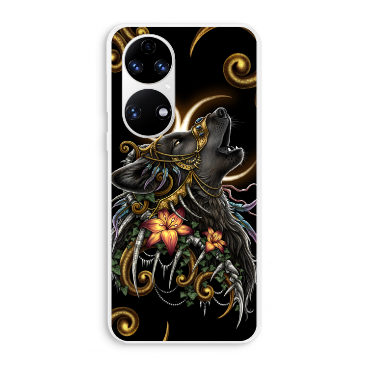 Huilende Wolf: Huawei P50 Transparant Hoesje