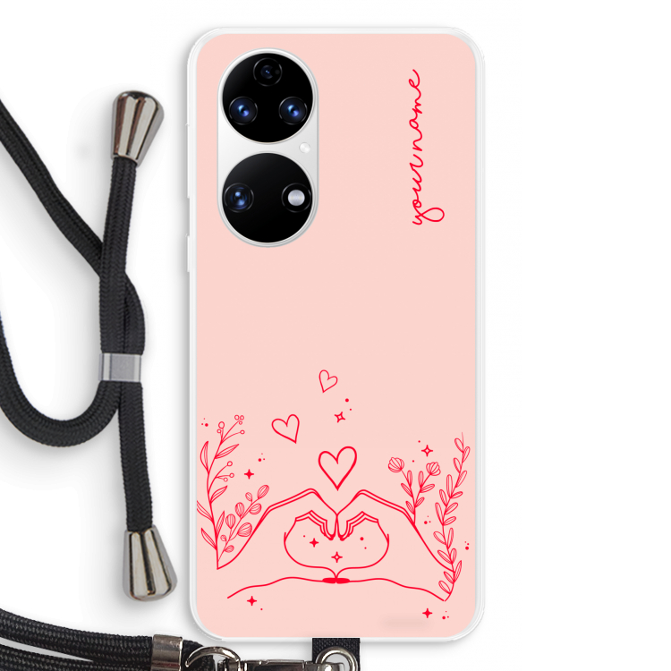 Love is in the air: Huawei P50 Transparant Hoesje met koord