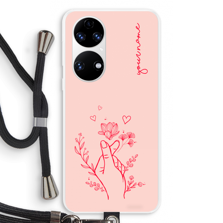 Giving Flowers: Huawei P50 Transparant Hoesje met koord