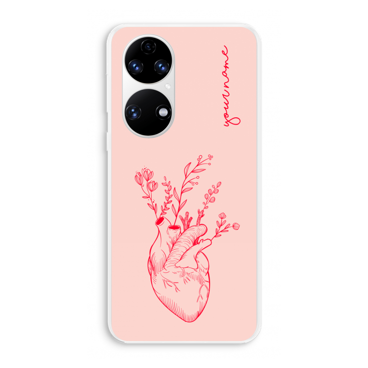 Blooming Heart: Huawei P50 Transparant Hoesje