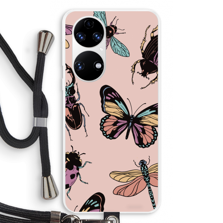 Tiny Bugs: Huawei P50 Transparant Hoesje met koord