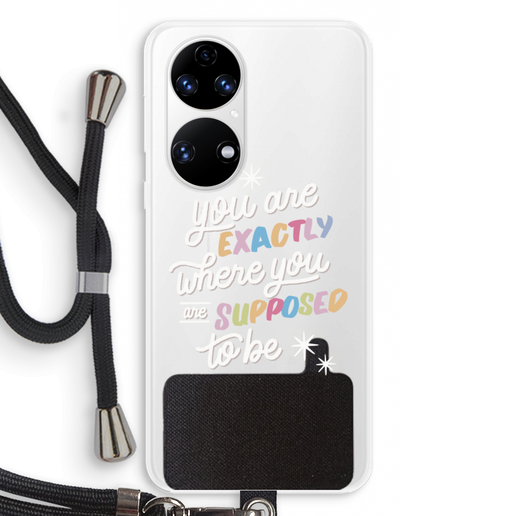 Right Place: Huawei P50 Transparant Hoesje met koord