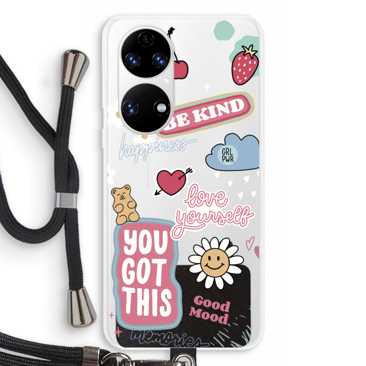 Positivity: Huawei P50 Transparant Hoesje met koord