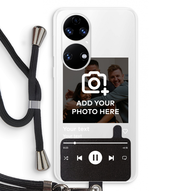 Music Player: Huawei P50 Transparant Hoesje met koord