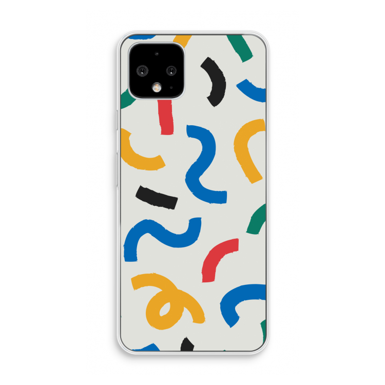 Illustratieve pop 2: Pixel 4 Transparant Hoesje