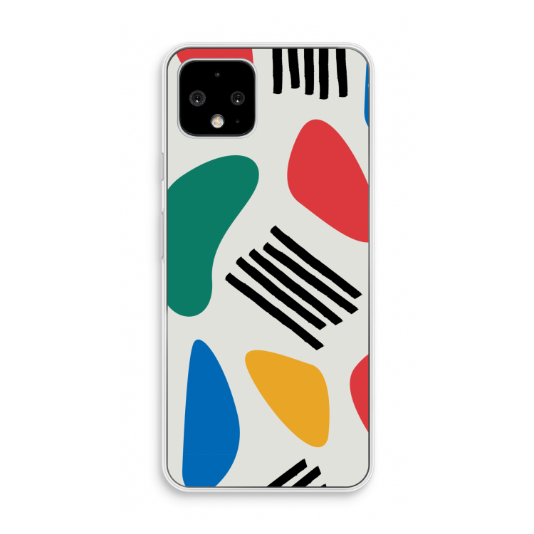 Illustratieve pop 1: Pixel 4 Transparant Hoesje