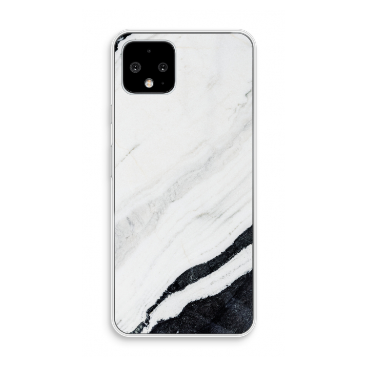 Elegante marmer: Pixel 4 Transparant Hoesje