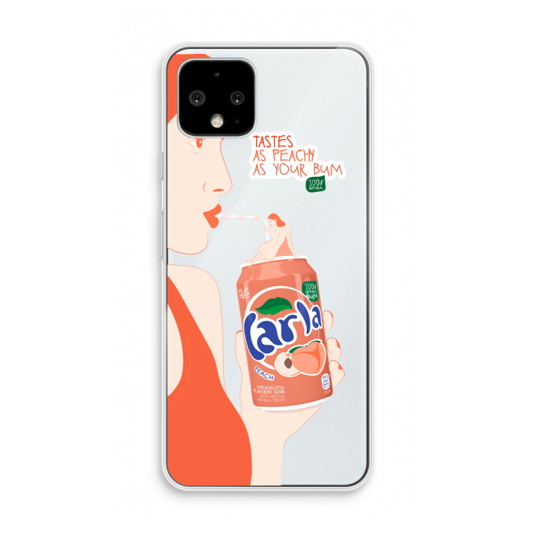 Peach please!: Pixel 4 Transparant Hoesje