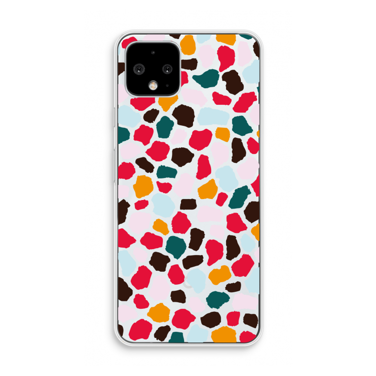 Colored Giraffe: Pixel 4 Transparant Hoesje