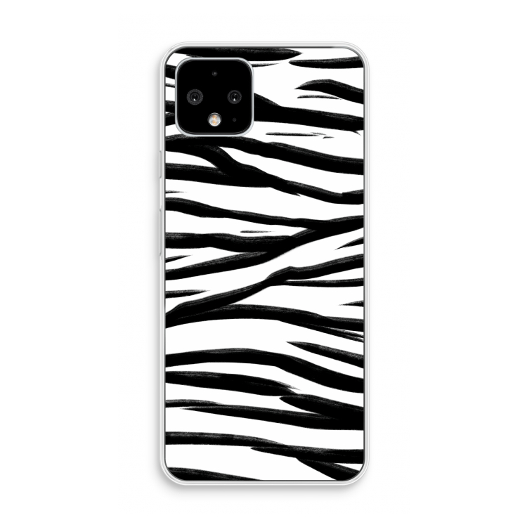 Zebra pattern: Pixel 4 Transparant Hoesje