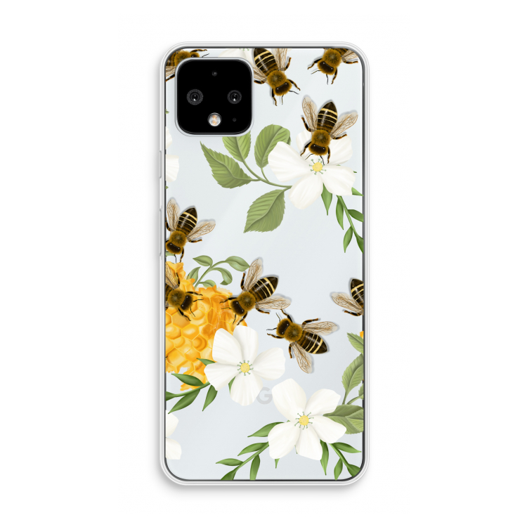 No flowers without bees: Pixel 4 Transparant Hoesje