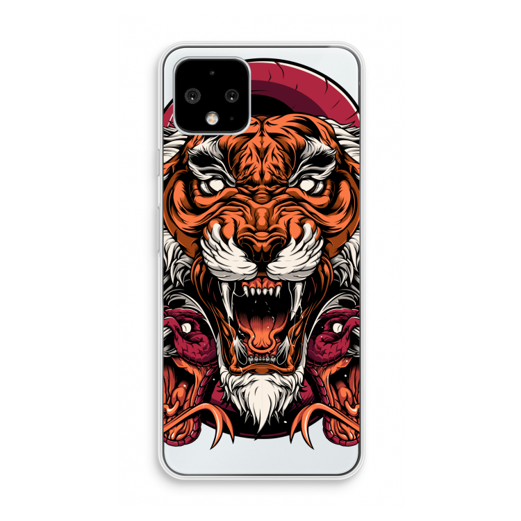 Tiger and Rattlesnakes: Pixel 4 Transparant Hoesje