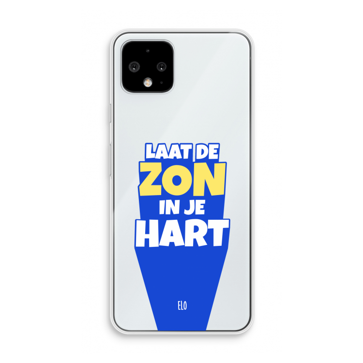 Laat de zon in je hart: Pixel 4 Transparant Hoesje