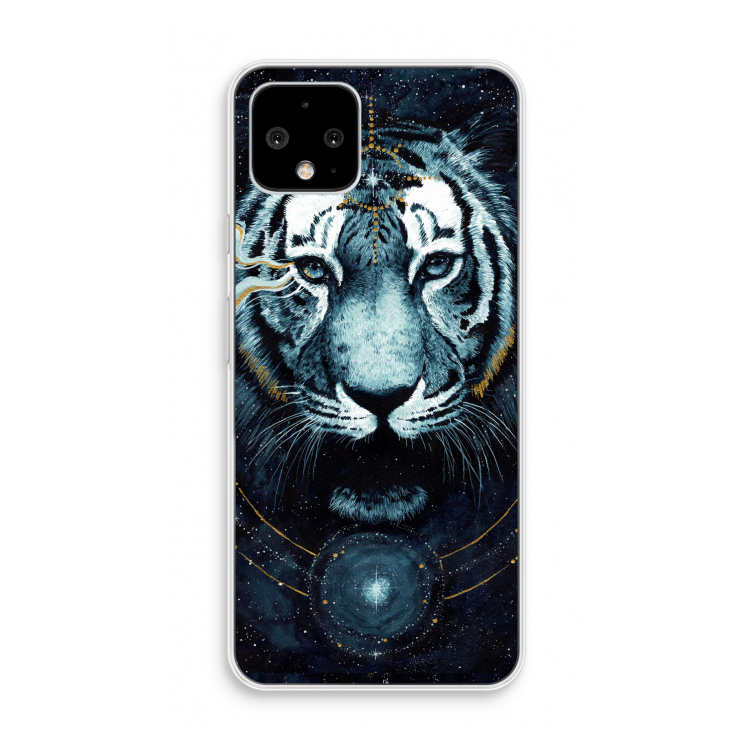 Darkness Tiger: Pixel 4 Transparant Hoesje