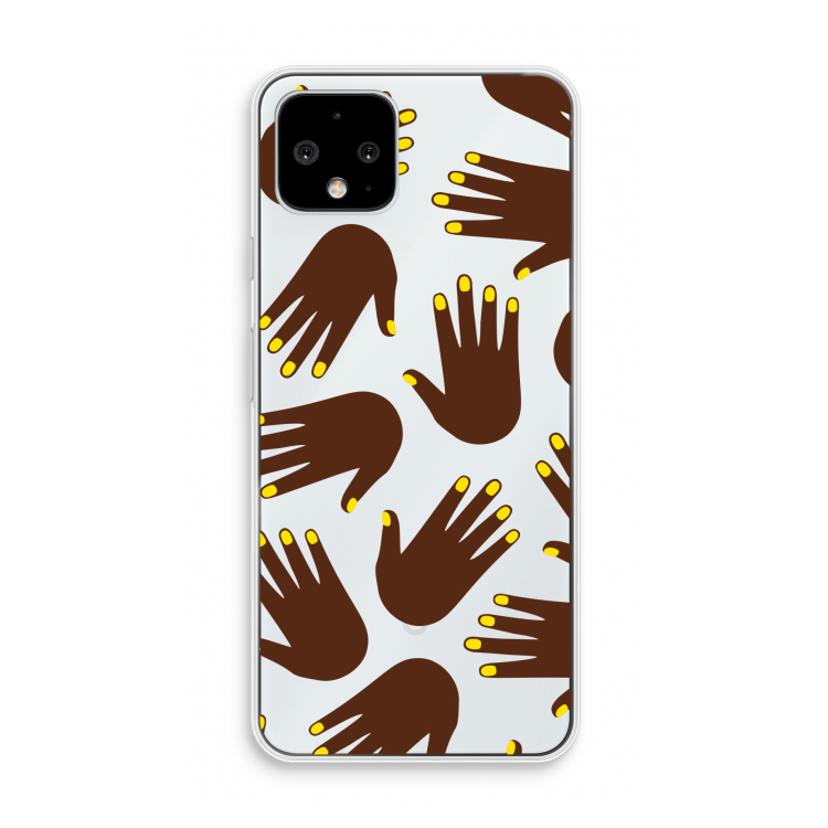 Hands dark: Pixel 4 Transparant Hoesje