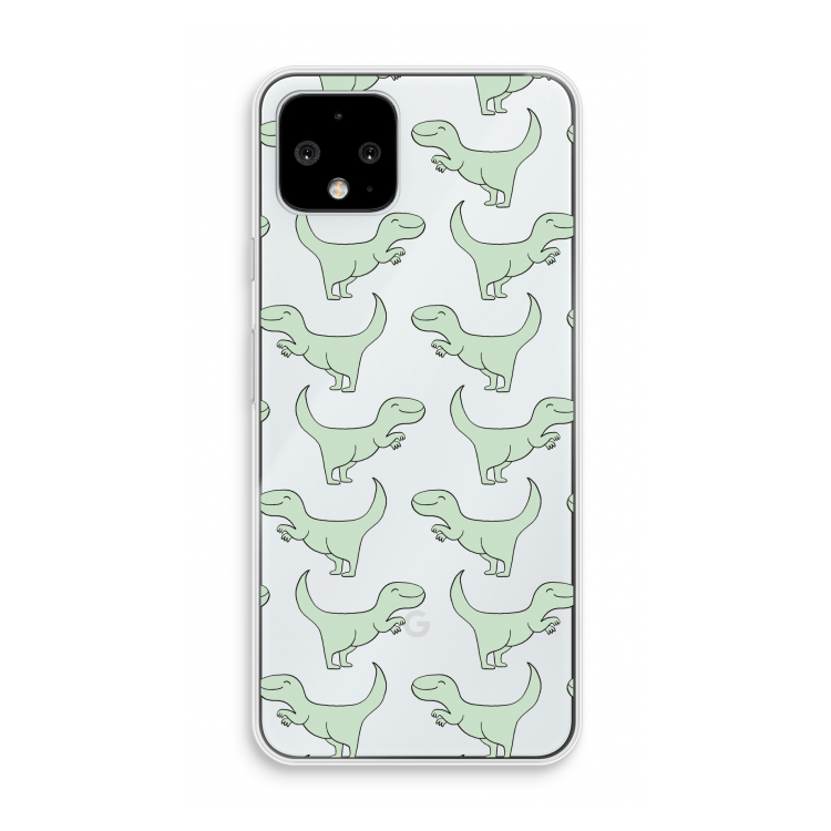Dinos: Pixel 4 Transparant Hoesje