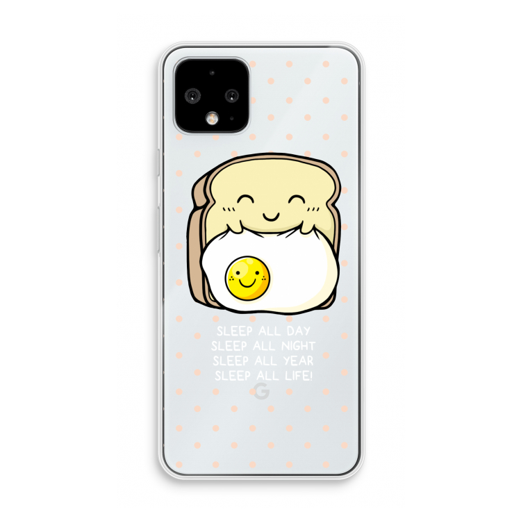Sleep All Day: Pixel 4 Transparant Hoesje