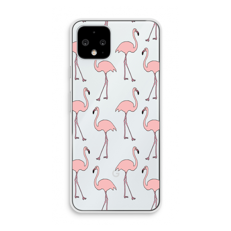 Anything Flamingoes: Pixel 4 Transparant Hoesje
