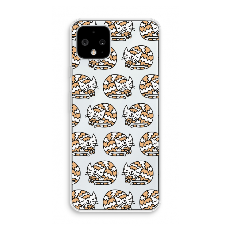 Slapende poes: Pixel 4 Transparant Hoesje