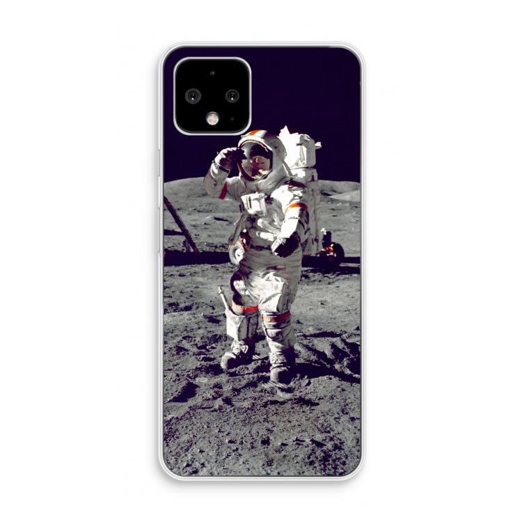 Spaceman: Pixel 4 Transparant Hoesje