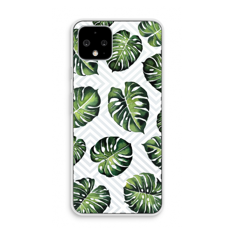 Geometrische jungle: Pixel 4 Transparant Hoesje
