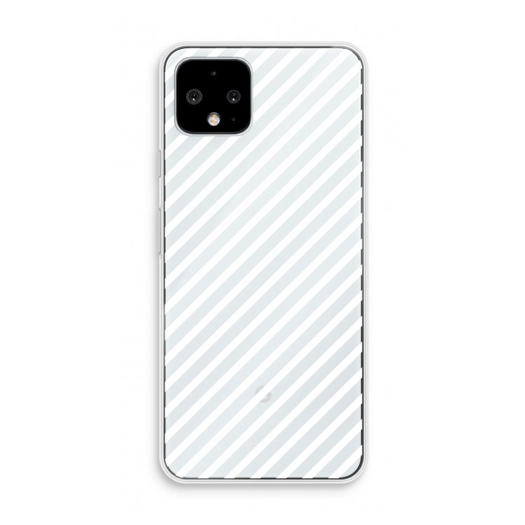 Strepen zwart-wit: Pixel 4 Transparant Hoesje