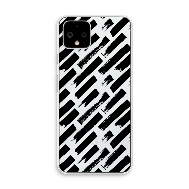 Zwarte vegen: Pixel 4 Transparant Hoesje