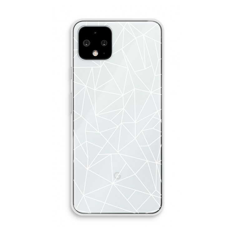 Geometrische lijnen wit: Pixel 4 Transparant Hoesje