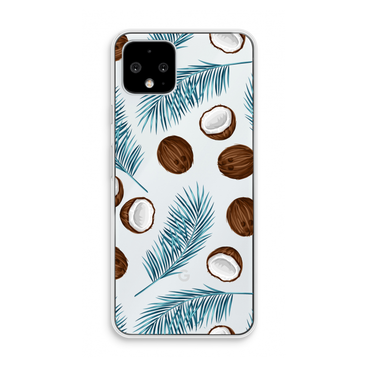 Kokosnoot roze: Pixel 4 Transparant Hoesje