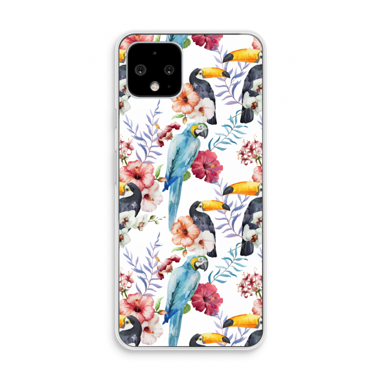 Bloemen tukan: Pixel 4 Transparant Hoesje