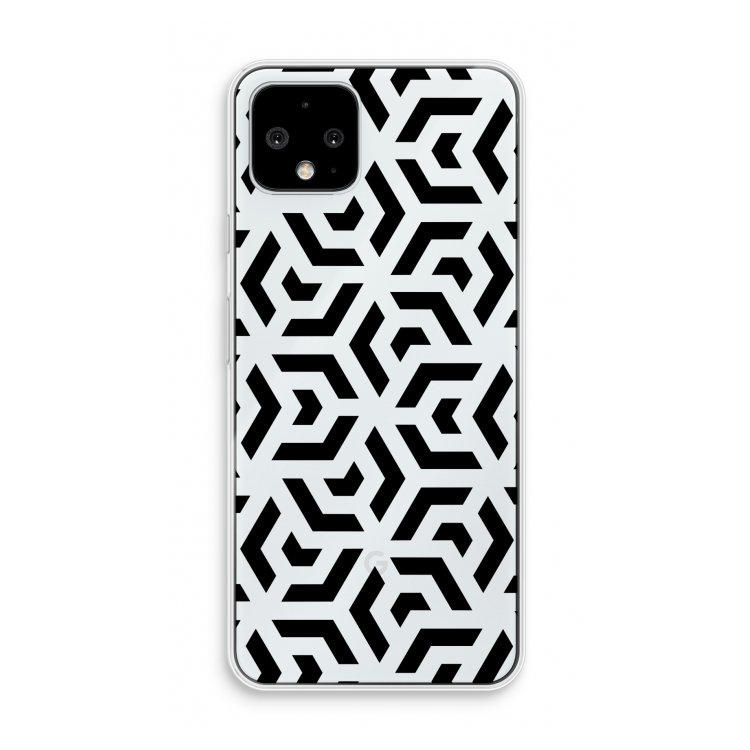Crazy pattern: Pixel 4 Transparant Hoesje