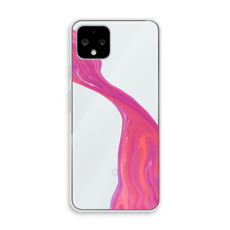 Paarse stroom: Pixel 4 Transparant Hoesje