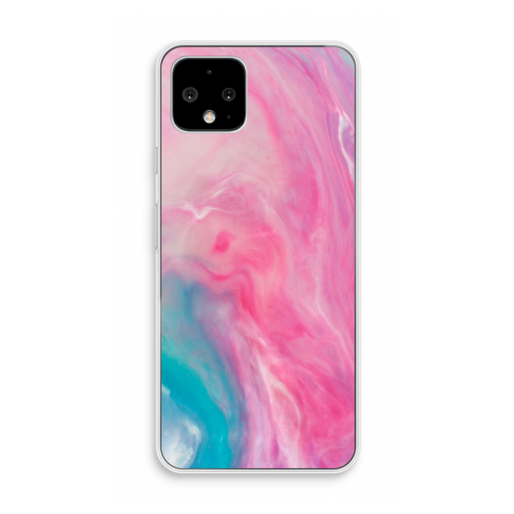 Roze explosie: Pixel 4 Transparant Hoesje