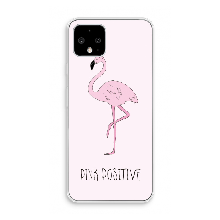 Pink positive: Pixel 4 Transparant Hoesje