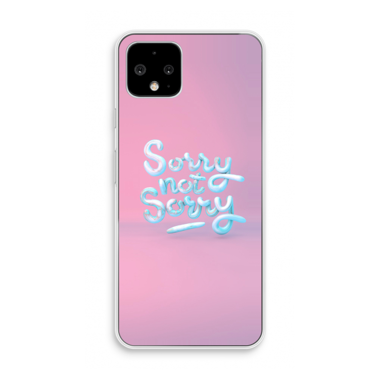Sorry not sorry: Pixel 4 Transparant Hoesje