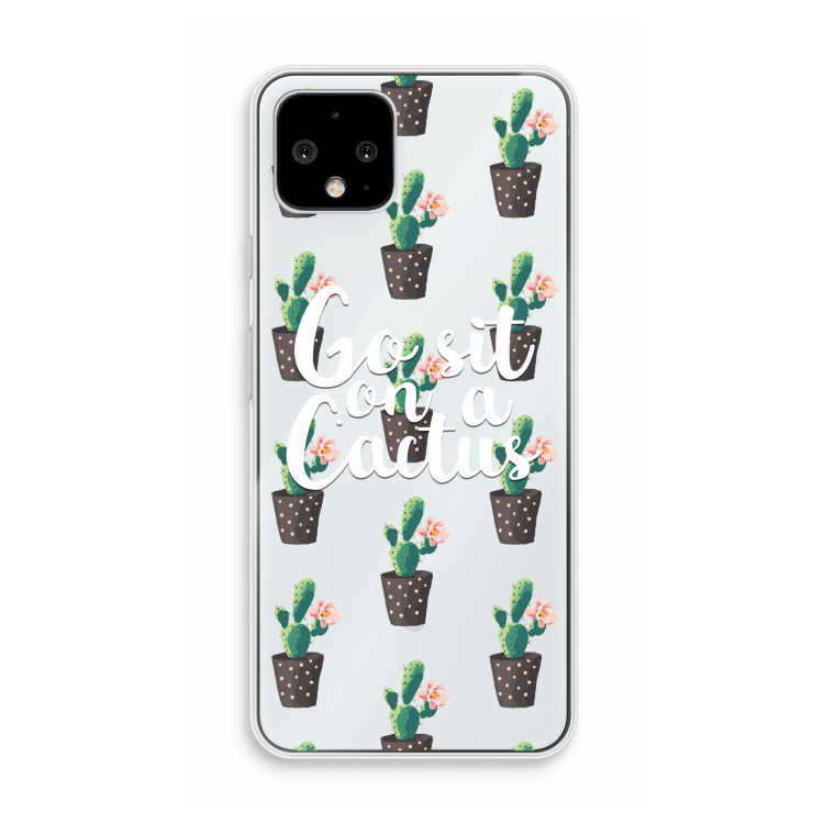 Cactus quote: Pixel 4 Transparant Hoesje