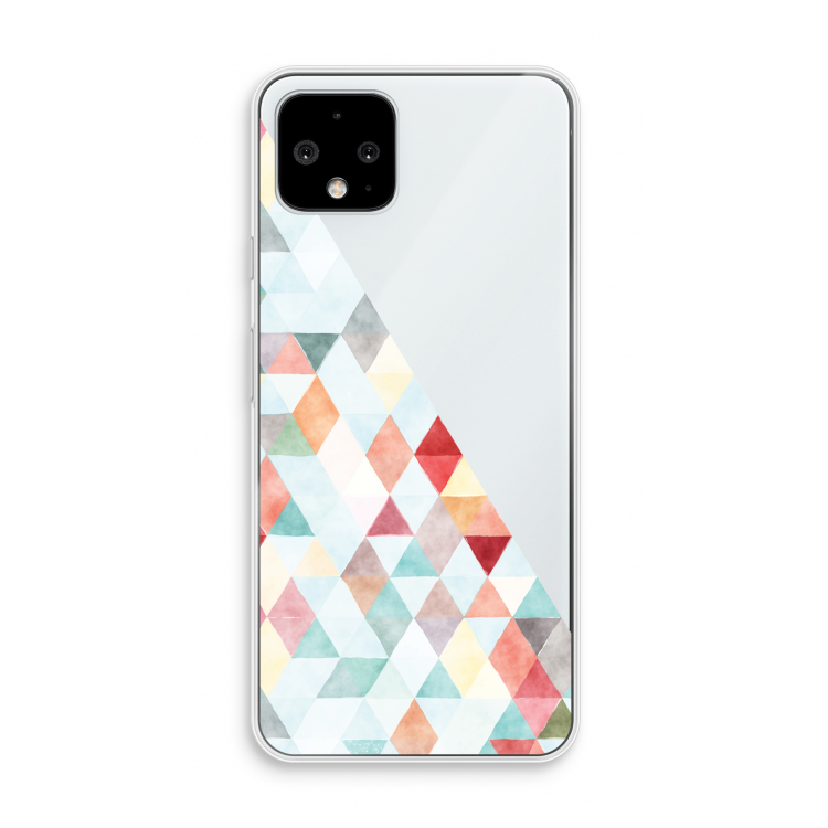 Gekleurde driehoekjes pastel: Pixel 4 Transparant Hoesje