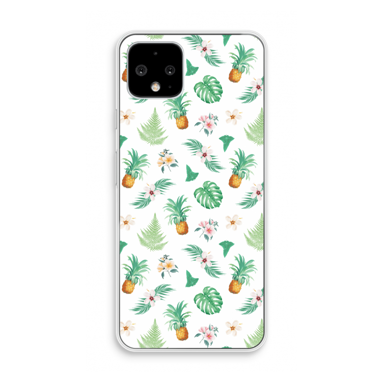 Ananas bladeren: Pixel 4 Transparant Hoesje